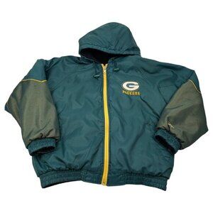 Green Bay Packers Vintage NFL Pro Player Reversible Puffer Style Jacket Size M/L